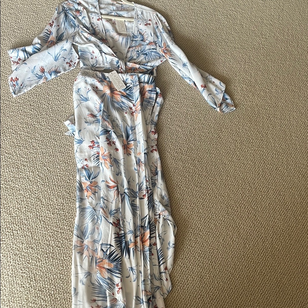 L Space - Floral Maxi Dress in Blue and Orange